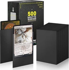 Standard Black MTG Card Sleeves 500 Pack, Card Protectors Sleeves Matte Back ...