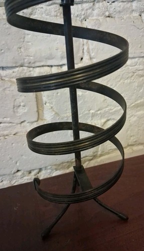 Vintage Mid Century Revolving Metal Earring Holder Stand  MCM Jewelery  - Picture 6 of 8