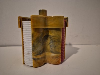  Vintage Pla-Wood Miniature 100 Poker Chip Holder ~ Painsville, Ohio
