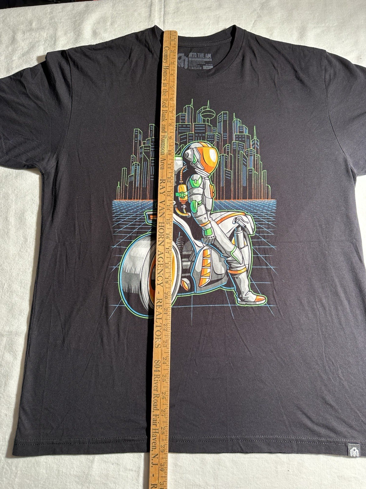 Into The AM T-Shirt Black Size Featuring Astronaut on motorcycle Sold out style image 4