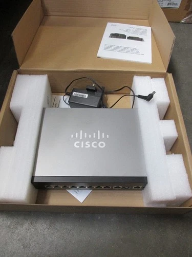 Boxed CISCO 10 port Managed Gigabit SFP ethernet Switch SG350-10