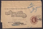GB QV Wrapper 1d Foreign Newspaper Branch - FB-M - W.H. Smith & Son