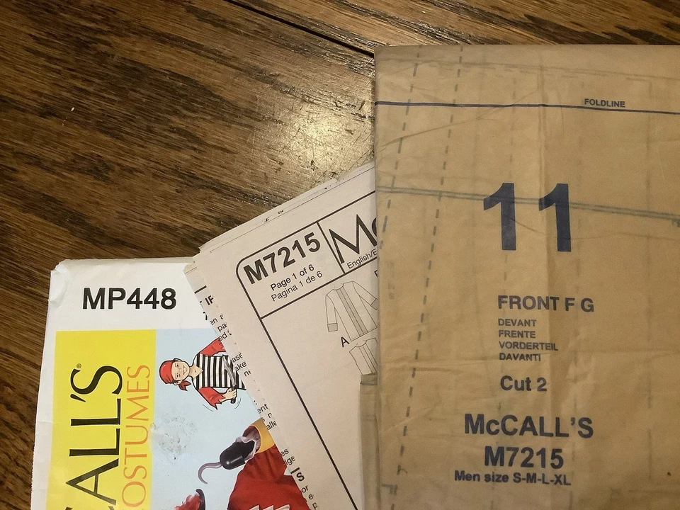 Sewing Pattern Costume Men So S-XL Pirate #MP448 /M7215 Uncut - Image 3 of 4