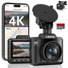 Dash Cam Front and Rear, 4K+1080P Dual Dash Camera for Cars, Built-in WiFi GP...