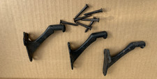 Ferramenta vintage 3 staffe corrimano scale ferro nero NOS 3 3/8" lunghe