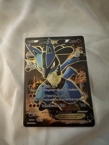Pokémon TCG Lucario EX Holo Full Art Rare Card 107/111