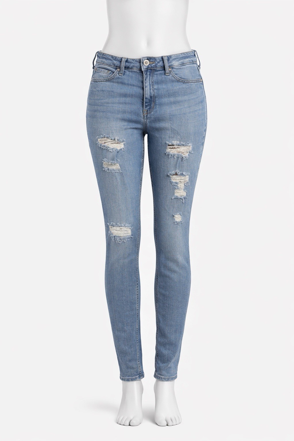Hollister Denim High Rise Slim Jegging Distressed Stretch Blue Jeans Women