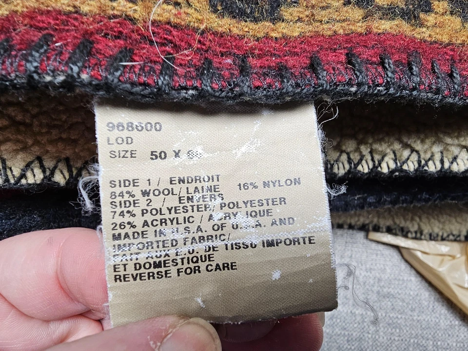 Woolrich Home Outdoor Wool Blend Sherpa Throw Blanket 50x60 Deer Trees USA Lodge - Image 3 of 4