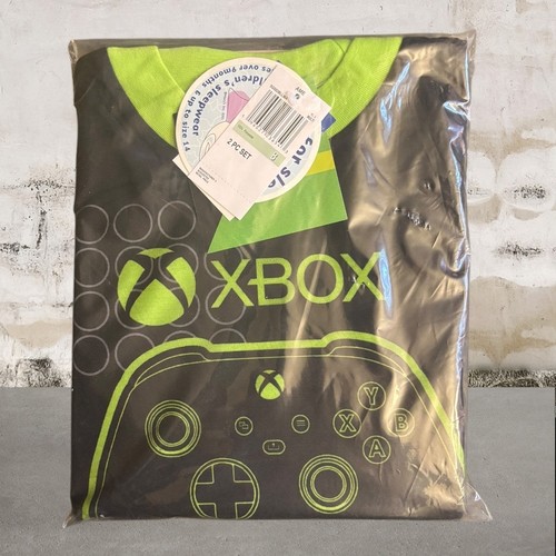 XBox NWT Kids 2 Piece Team X Gamer Pajama Sleep Set, Black/Green - Picture 2 of 3