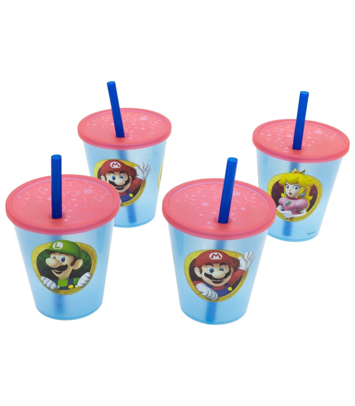 Super Mario Kinder Becher Set 4 teilig 285 ml Becher mit Trinkhalm 2490₽