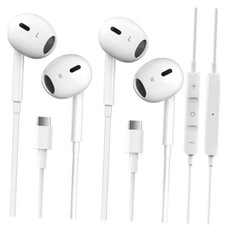 2 Packs USB C Headphones for iPhone 17/16/15 Pro Max Plus Type C 2PC USB Type C