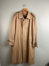 Vintage Burberrys Men  s Trench Coat Nova Check No Belt Made in England 58 REG