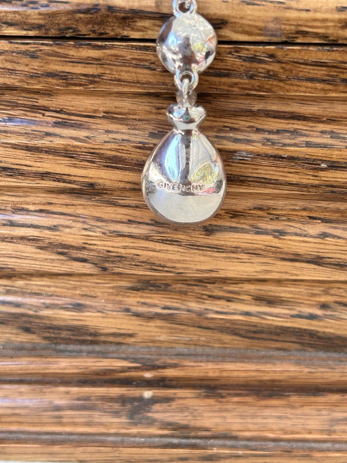 Givenchy Silver Teardrop Crystal Dangle Earrings … - image 2