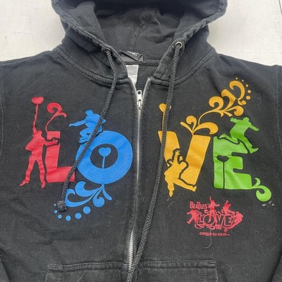 Beatles LOVE Cirque Soleil Hoodie Sweatshirt Mens Small Black Full