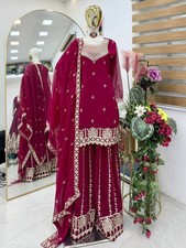 SALWAR KAMEEZ PAKISTANI INDIAN WEDDING PARTY WEAR BOLLYWOOD SUIT SHARARA PLAZZO