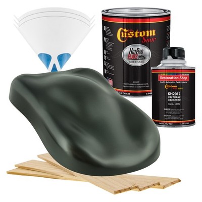 HOT ROD FLATZ British Racing Green Metallic Quart Kit URETHANE Flat Auto Paint