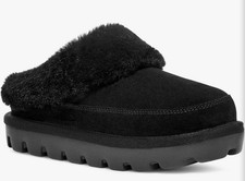 Koolaburra by UGG W Tizzey Women  s Black Faux Fur Lined Slip-On Slippers 10