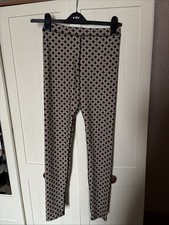 RICHARD ALLAN X H&M Ladies Leggings Size 10 Dark Brown Geometric Print Stretch