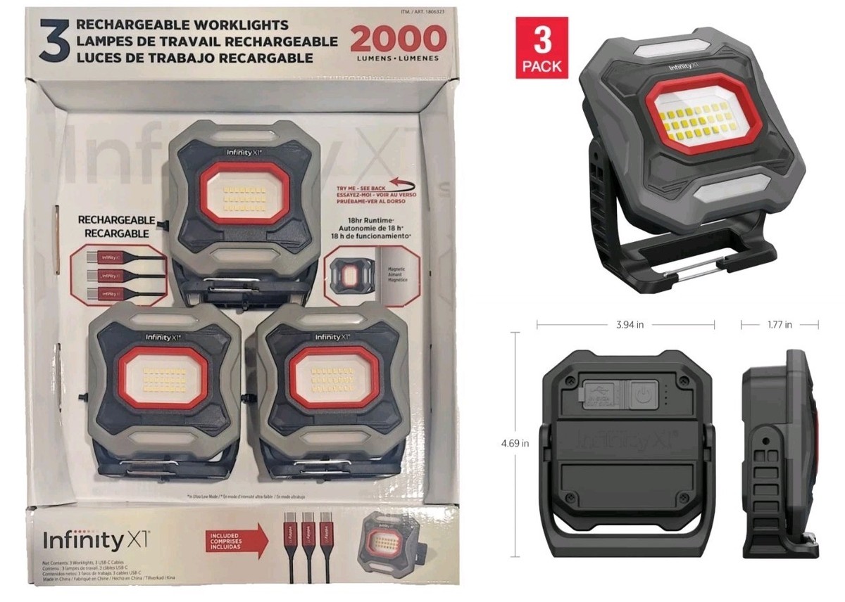 Infinity X1 2000L 3x Cree 18Hr Worklight 5-Mode Magnetic