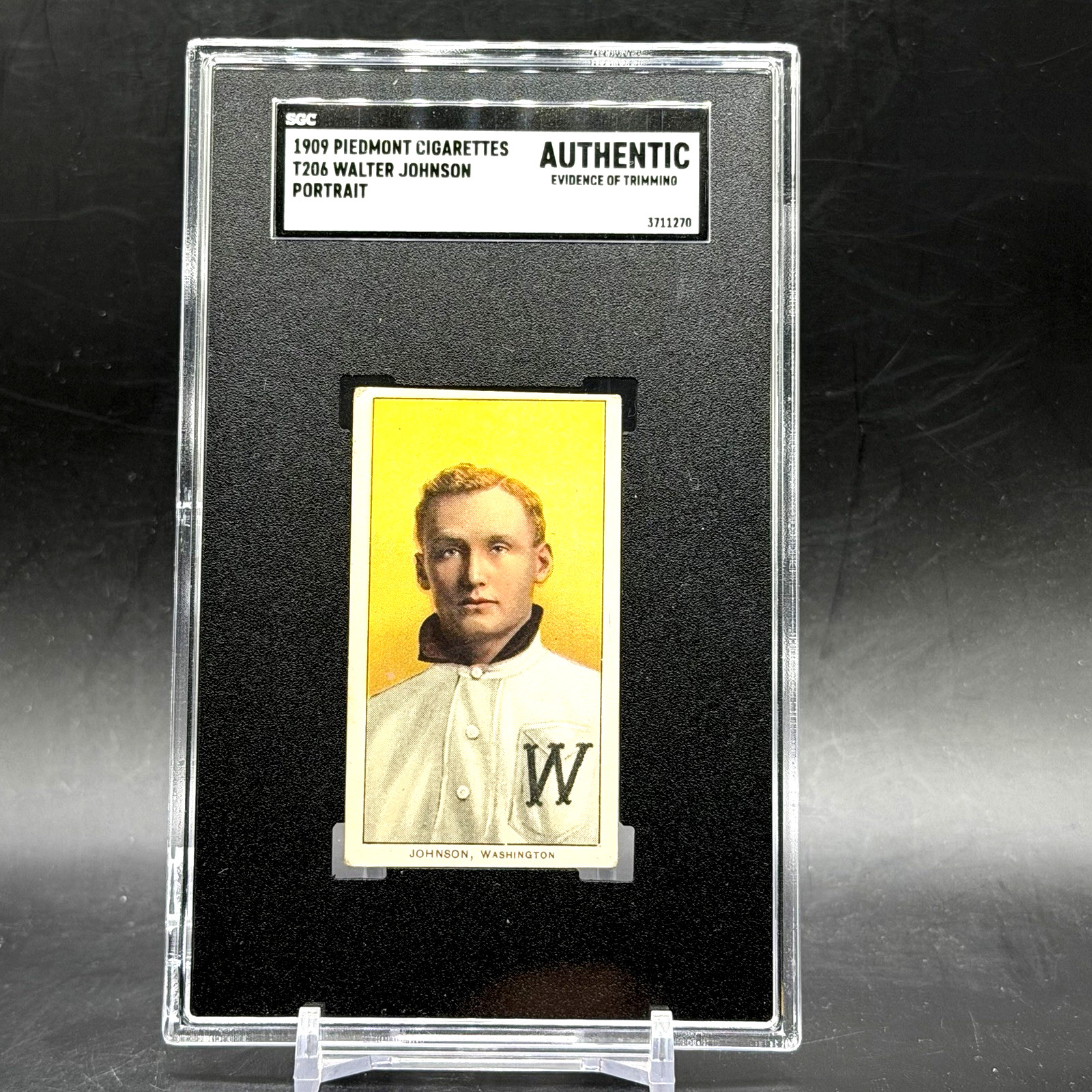 T206 Piedmont #150 Walter Johnson Portrait HOF Vintage Baseball Authentic Trim