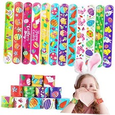 48pcs Slap Bracelets for Kids, Wristband Party Favors Snap Bracelets Bulk