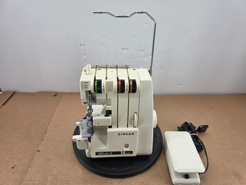 Vintage Singer Ultralock 14U32 3-Thread Sewing Machine with Pedal, Tested, Works