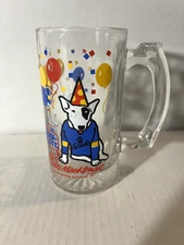 Vintage 1987 Spuds Mackenzie Glass Mug Bud Light Beer The Original Party Animal