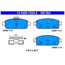 Satz Bremsbeläge Bremsklötze hinten für Opel Zafira C P12 | 24038205