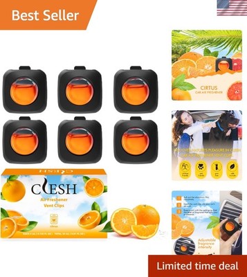 Refreshing Citrus Vent Clips for Cars - 6-Pack of Long-Lasting Air Fresheners