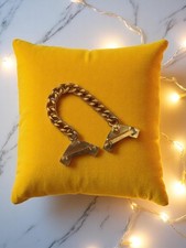 Vintage Kette Metall vergoldet Kost&uuml;m, breite Glieder, gl&auml;nzende Verarbeitung