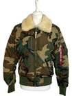 Alpha Industries Injector III Shearling Mixed Green Camo Jacket Women Size Small
