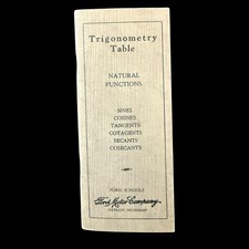 Vintage Ford Motor Co Trigonometry Table Detroit MI Math Ephemera #656