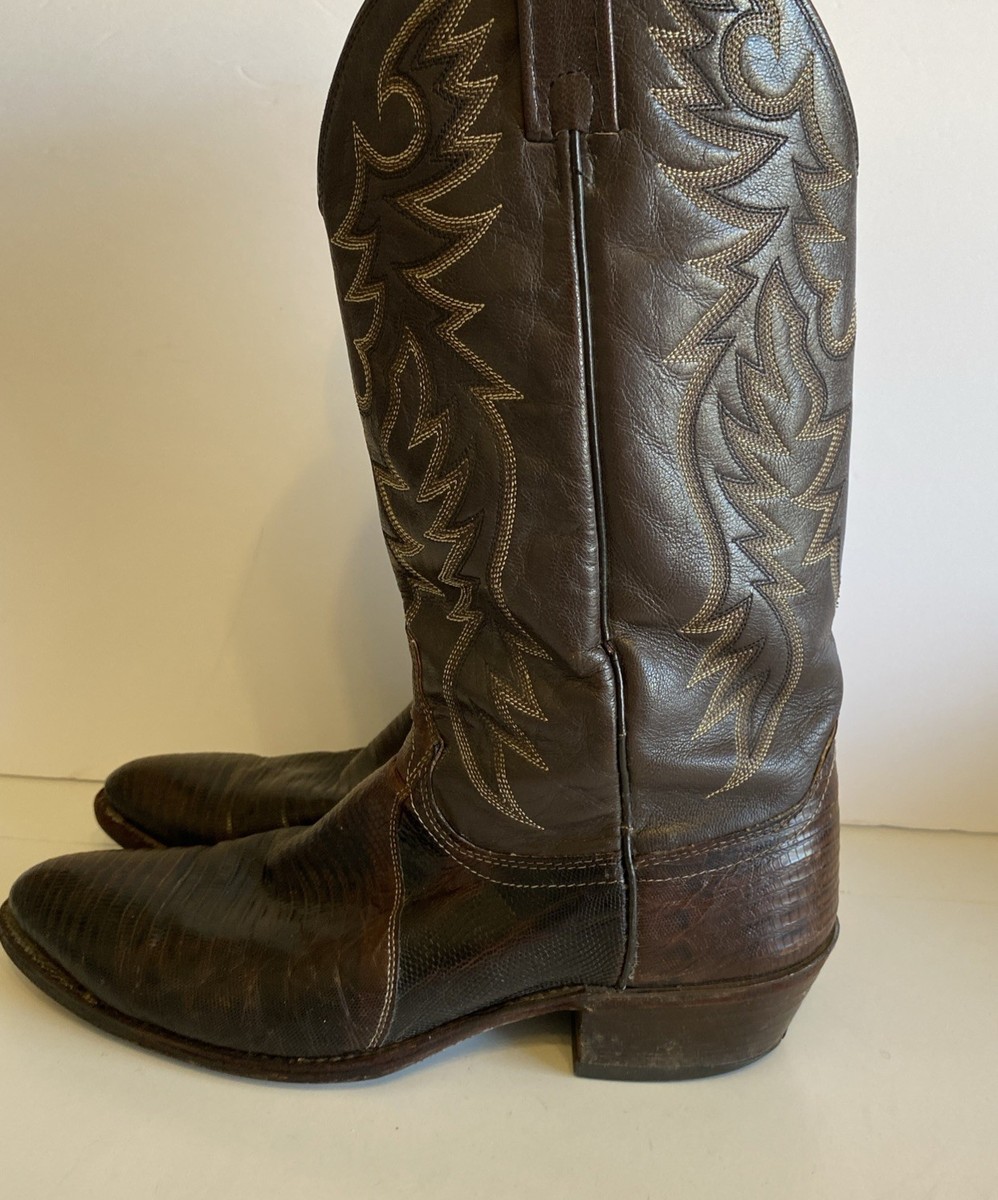 VTG Dan Post Cowboy Boots Men display picture 2