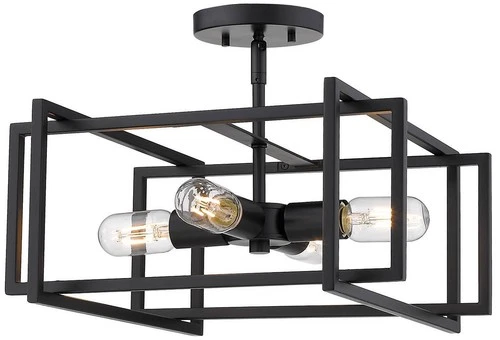 Golden Lighting Tribeca 15 1/2" Wide Matte Black 4-Light Ceiling Light - Picture 1 of 3