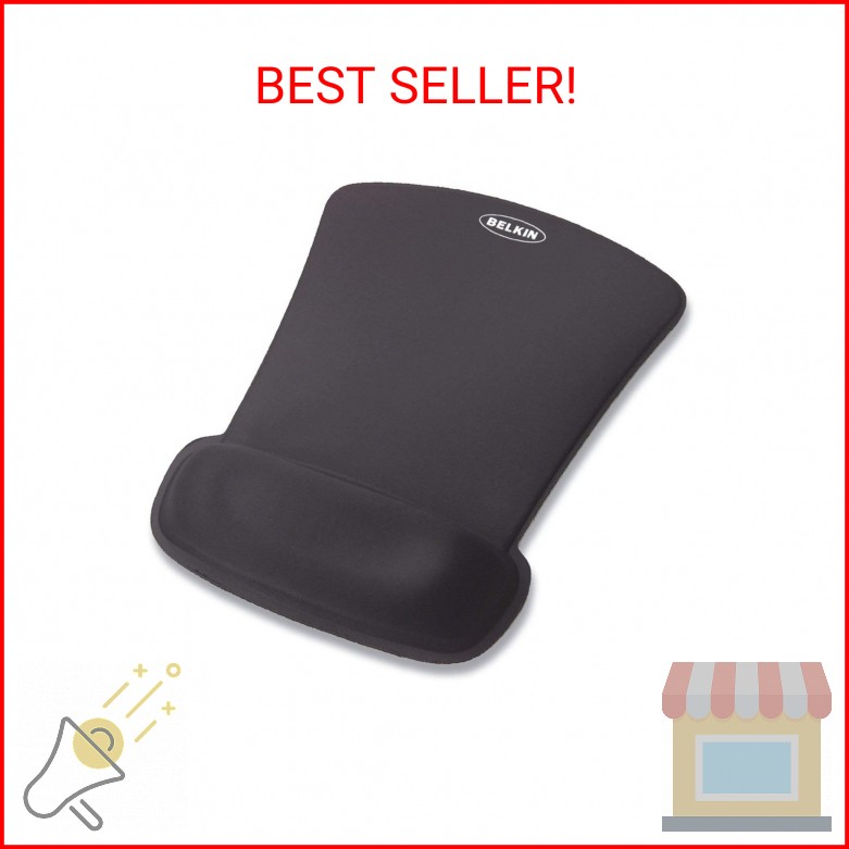 Belkin WaveRest Gel Mouse Pad, Black (F8E262-BLK), 1 Pack