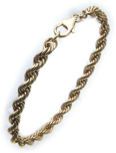 Bracelet Rope Chain IN Gold 333 7 1/2in 8kt Au Necklace Yellow Gold Ladies - Picture 1 of 2