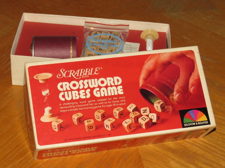 Scrabble Crossword Cubes Game - Vintage 1976 Selchow Righter - Wood Letter Dice - Image 2 of 4