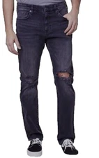 Lazer Mens Slim Fit Stretch Jeans Winsor Black 30 x 30