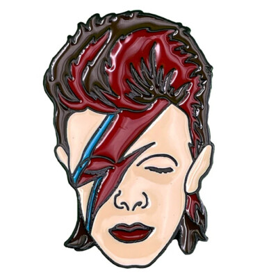 Embossed Enamel Lapel Pin Badge - David Bowie - Aladdin Sane Icon NEW