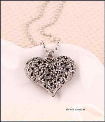 Collier Chaîne Argent 925 Avec Pendentif Coeur - Lot Complet - 50 Cm - Neuf