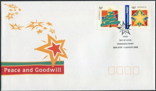 2003 Australia Peace & Goodwill Set Of 2 First Day Cover, Very Good Condition