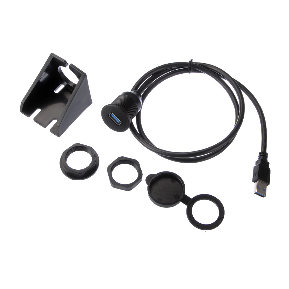 USB 3.0 Extension Panel Flush Mount Male to Female Cable For Car Boat Motorcycle