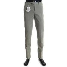 BRUNELLO CUCINELLI 595$ Sage Green Italian Fit Trousers - Pima Cotton Gabardine