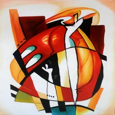 Modern Home Art Decor Alfred Gockel Abstract Dance Hand painted Oil Painting