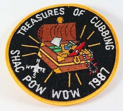 Vtg 1987 Sam Houston Pow Wow Treasures Cubbing Boy Scouts of America BSA Patch