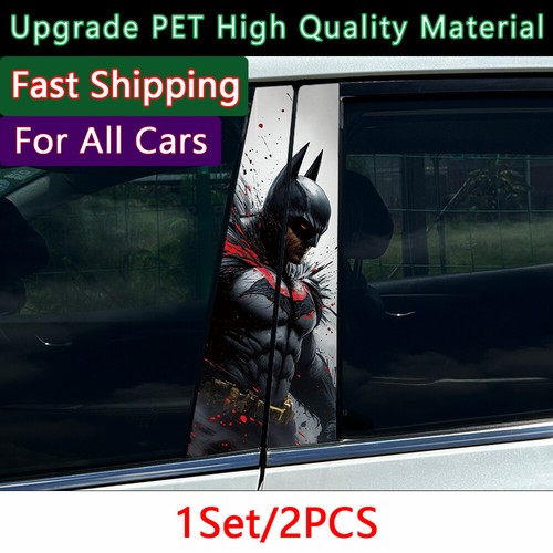 2x Batman Car Door B Pillar Decals Center Column Sticker