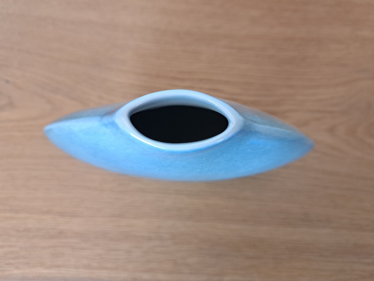 Grand Vase En Porcelaine Lentille Virebent France - Design XXème Siècle, Très Bon état