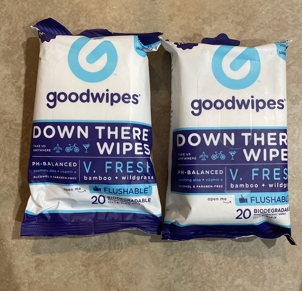 Goodwipes Down There Wipes Fresh Bamboo Wildgrass 20ct Flushable Travel