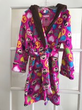 NWT Girls Hooded Bath Robe, Size M 7/8 , Pink