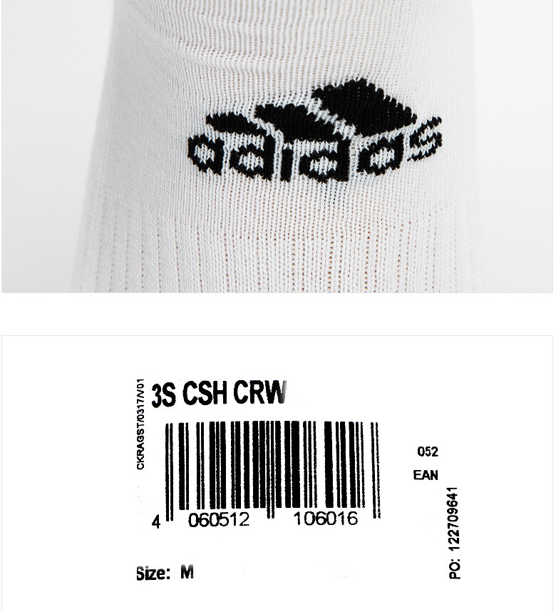 Adidas 3-Stripes Cushioned Crew Socks 3-Pairs Heal-to-toe cushion White  DZ9346 | eBay